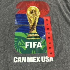 FIFA World Cup Men’s M Gray Graphic Print Logo Crew Neck Short Sleeve T-Shirt