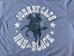 NTW Men’s Johnny Cash Man In Black Graphic Blue T-Shirt Sz Med 100% Cotton Soft
