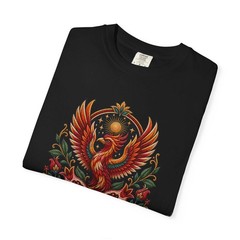 Embroidered Pomegranate Phoenix T-Shirt Graphic
