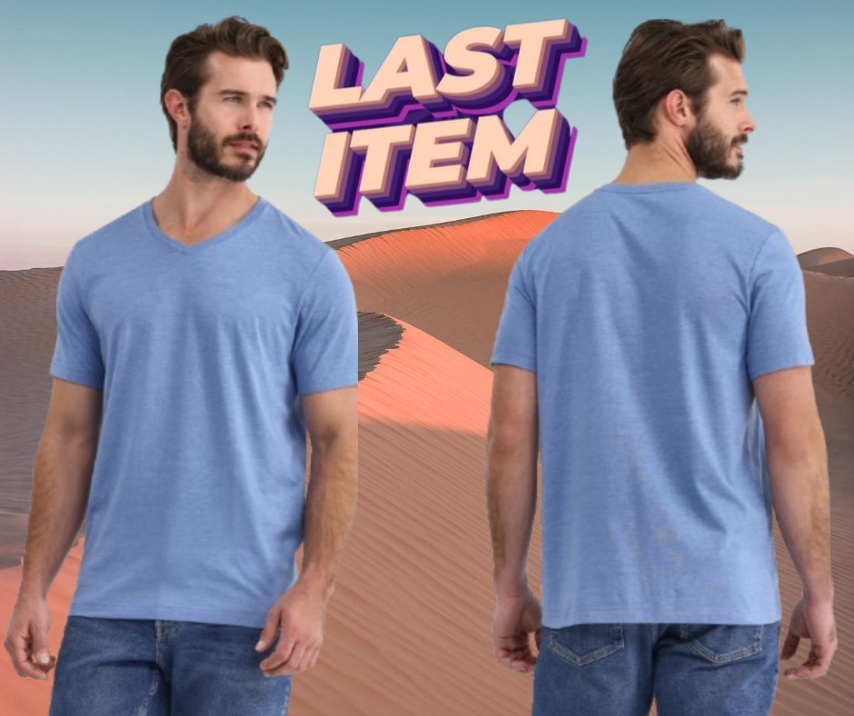 GEORGE Men’s Size XS (30-32) V-Neck Tee Short Sleeve Shirt • Blue Ash Heather