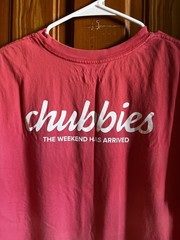 Chubbies The Weekend Has Arrived Graphic Pink Pocket Tshirt Cotton Size Large