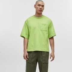 Mode of One Mens Acid Green Relaxed Pocket T-Shirt XXL NEW 100187075MN