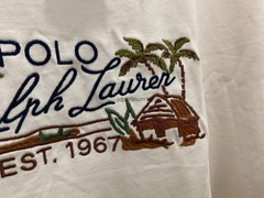 Polo Ralph Lauren Big & Tall Ivory PALM TREE CABIN LOGO Short Sleeve T Shirt
