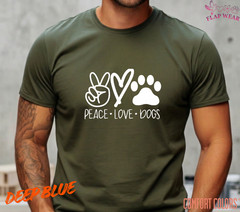 Unisex Peace Love Dogs Printed T SHIRT,T shirt women,T shirt men,T shirt vintage