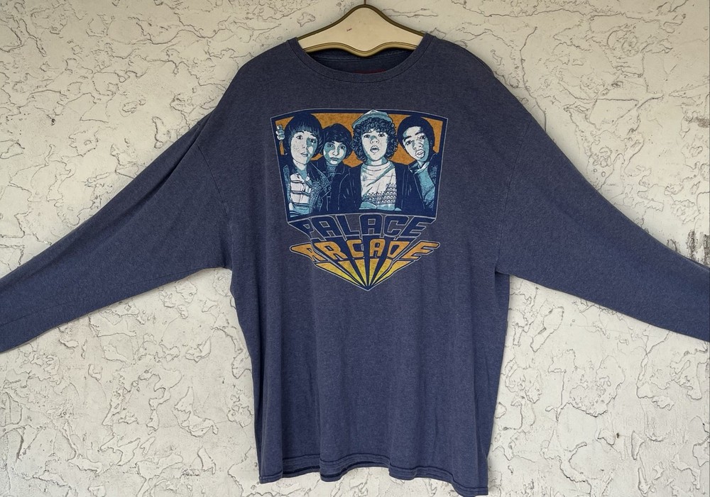 mens size 2 xl long sleeve shirts Stranger Things Palace Arcade Graphic T Shirt