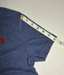 U.S. Polo Assn. Blue Solid Embroidered Logo Tee Cotton Blend Teen L (10-12)