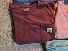 Carhartt T-Shirt Lot Of 7 Original Fit & loose Fit Size XL TALL W/Pockets