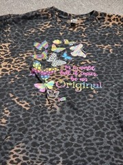 LAT Cheetah Print Graphic Tee Reverse Tie Dye Butterfly “Be Original” Unisex M