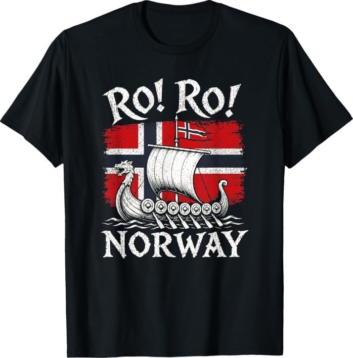 Norwegian Viking Ship Norway Flag Row Country Heritage Pride T-Shirt.jfif
