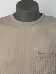 Knickerbocker Mens T-Shirt Dune Brown Size M Rib Pocket Short Sleeve Jersey