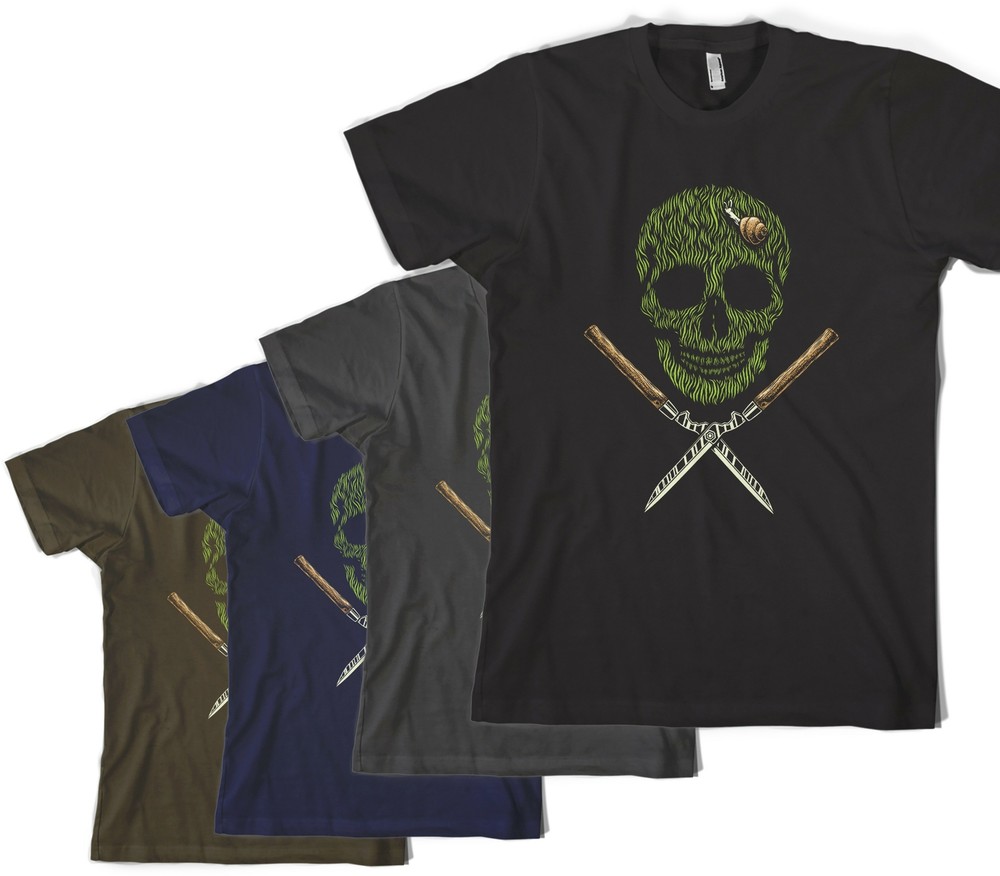 Men’s T-Shirt Garden Rocker Skull Gardener Casual Shirt