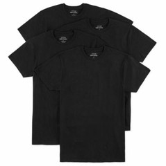 Stafford 4-Pack Men’s Blended Cotton Dry+Cool Crew-Neck T-Shirt Black