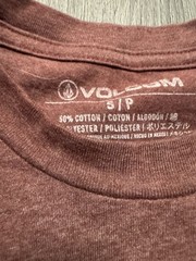 Volcom Men’s Brown Graphic Logo Crew Neck Long Sleeve Cotton Blend Tee S/P