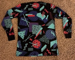 Launder Vibes Geometric Graphic M Long Sleeve Shirt Black Purple Pink