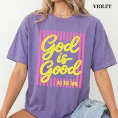 Christian T-Shirt God Is Good All The Time Faith Tee for Women Teens
