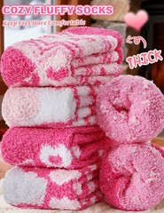 Women Fuzzy Fluffy Socks Thick Warm Winter Soft Cozy Plush Fleece 5 Pair