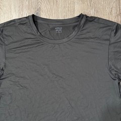 Uniqlo T-Shirt Mens L Black AIRism Short Sleeve Crew Neck Stretch Active