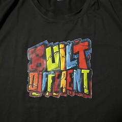 New Fashion News Graphic Tee Shirt With “Built Different” On The Front Size XL