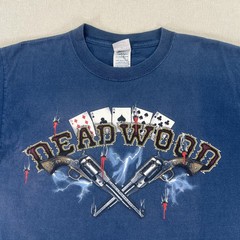 Deadwood Shirt Mens M Blue Delta Wild Bill Rides Again Biker Gambling Tee