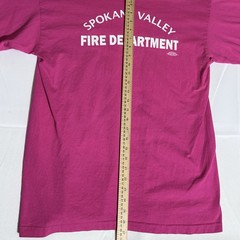 Bayside VTG Tee, USA, 100% Cotton, Spokane FD, Pink, Women’s, Large