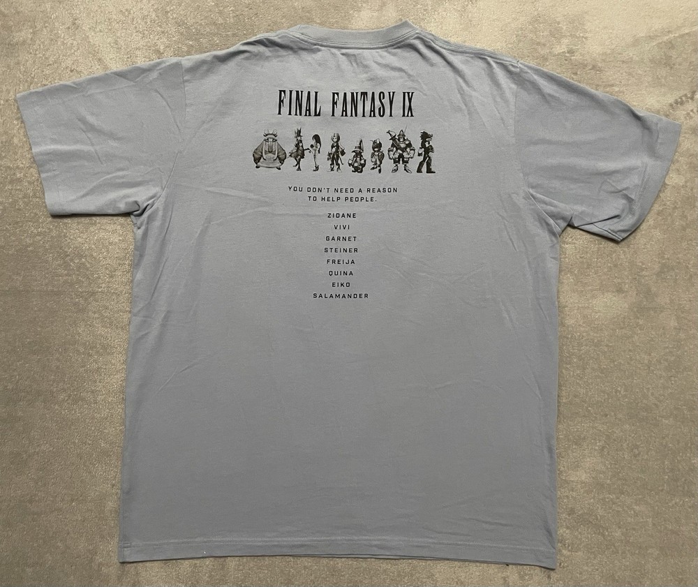 Uniqlo Final Fantasy 9 35TH Anniversary T Shirt Mens L Blue Video Game Promo