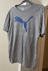 Puma T-Shirt Gray Logo Graphic Short Sleeve Pullover Athletic Gym Men’s Large