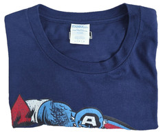 Captain America Mens Large Navy S/S Graphic T-Shirt Marvel Universe Patriotic US