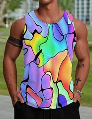 Colorful Rainbow Psychedelic 3D Tank Top Mens Womens Unisex