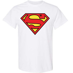 Superman Logo T-Shirt White Iconic Hero Graphic Tee Unisex Sizes S-2XL