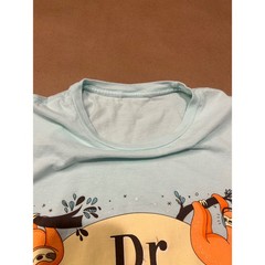 Dr Pepper Cyan Sloth Graphic T-Shirt Unisex Small
