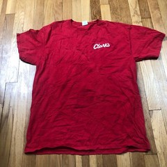 Clark Shirt Adult Large Short Sleeve Red Top Cotton Mens