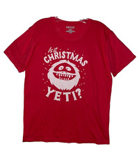 Nap Chat Christmas Holiday T Shirt “Is it Christmas Yeti?” Red Tee Shirt Size M
