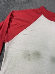 Vintage Augusta Raglan Shirt Sportswear Mens Medium Red 3/4 Sleeve 70s USA