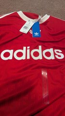 Men’s Adidas 3 stripes Adicolor Trefoil Poly Red L New