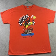 Birdland Surf Ocean City Shirt Adult XL Orange Graphic Tee Short Sleeve READ