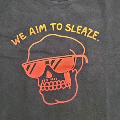 Skull Skeleton Sleaze Rock Shirt Large 21×26 Faded Black