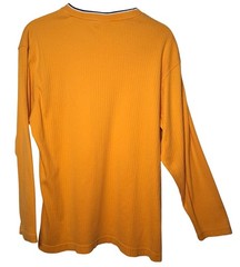 Vintage 1990s Tommy Jeans Shirt Men L Ribbed Knit Gold Long Sleeve V Neck