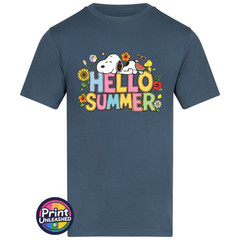 Hello Summer T-Shirt Unisex S-2XL AWDis Summer Beagle Tee Dog & Bird Top Gift