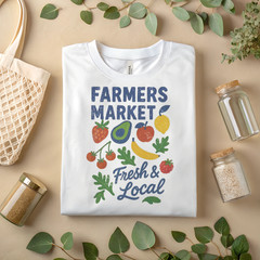 Farmers Market T-Shirt Fresh & Local Organic Produce Graphic Tee Unisex A67