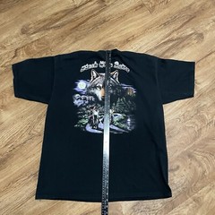 Vintage Terrys Tees Lone Wolf Biker Rally Black Tshirt Men XL 2004 Sturgis Tee