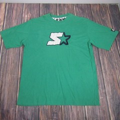 Starter Shirt Mens XL Green Star Logo Short Sleeve Athletic Tee 90s Streetwear