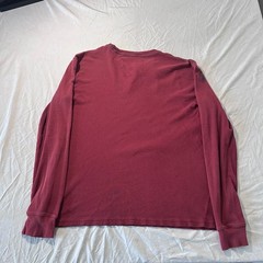 Guess Jeans Co. Maroon Waffle Knit Thermal Long Sleeve Shirt