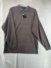 Bugatchi Uomo Long Sleeve Quarter Zip Large Mens Shirt Truffle Brown NWT