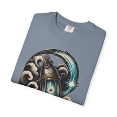 Blackwork Comet Fishing Lure Lantern T-Shirt Graphic