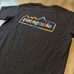Patagonia Save Our Home Planet Black Graphic Logo T-Shirt Mens M Recycled Blend