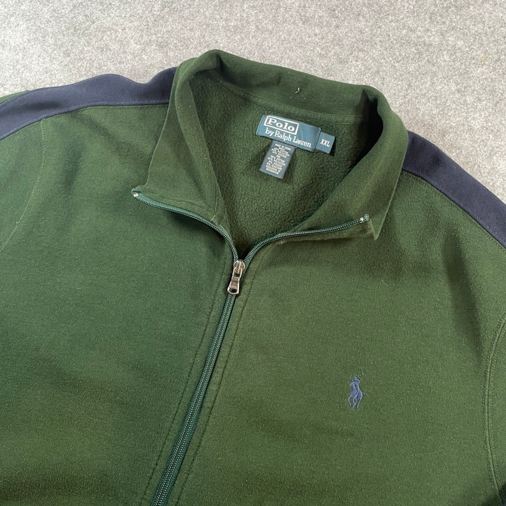 Ralph Lauren Mens Jacket XXL Green Classic Prep Full Zip Harrington Bomber