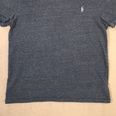 Polo Ralph Lauren Shirt Mens Medium Blue Custom Slim Fit V Neck Soft Cotton