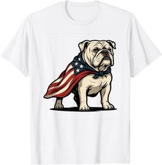 Patriotic Bulldog 4th Of July Funny Dog Lover Flag Independence Day Unisex Tee
