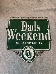 Ohio University Bobcats Dads 2014 Weekend Athens Ohio Green/gray Shirt.