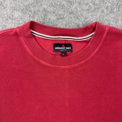 American Giant Shirt Mens Large Red Thermal Long Sleeve Heavy Cotton Made In USA